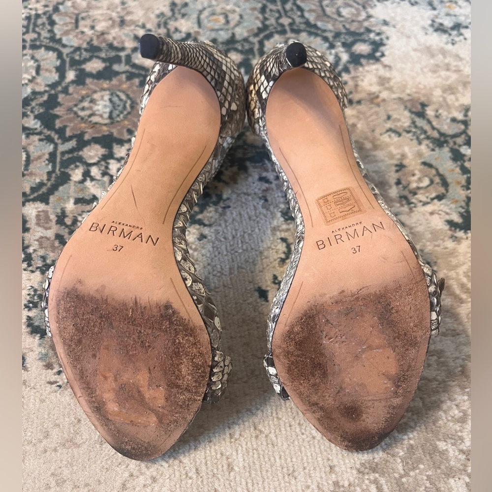 Alexandre Birman Snakeskin Leather Stilettos sz 37 - Picture 5 of 5